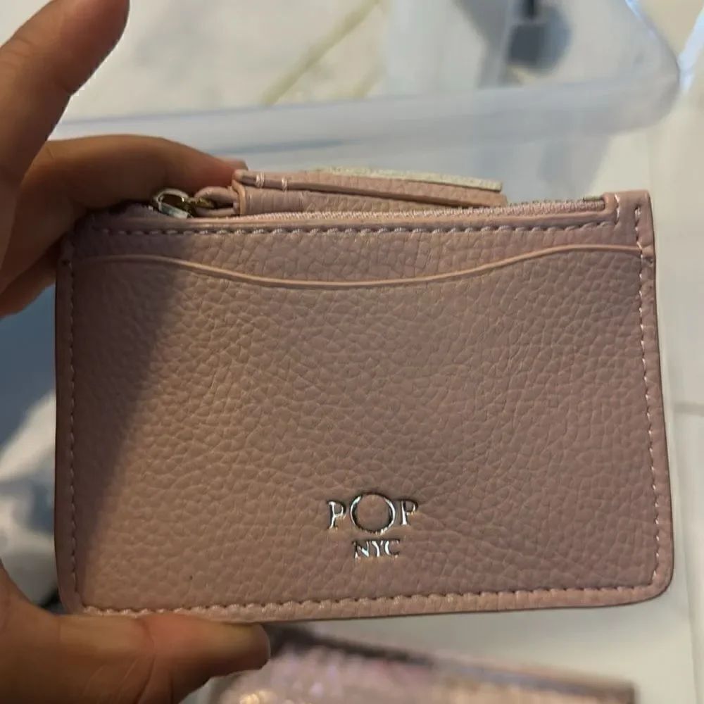 [ pop nyc] faux leather card case with key fob #15